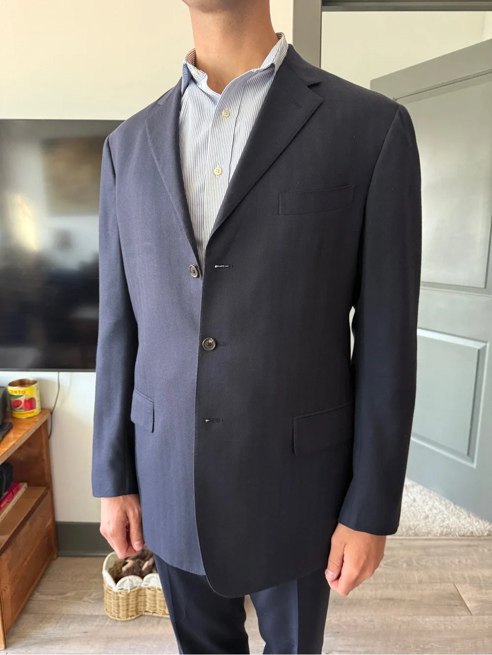 Ralph Lauren Purple Label Navy Cashmere Jacket 42L